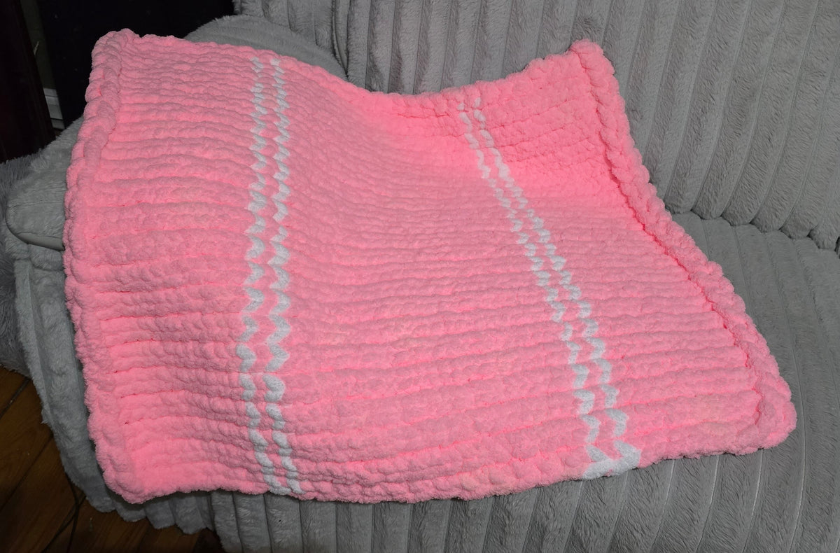 Handmade Chunky Knit Baby Blanket – 30x35