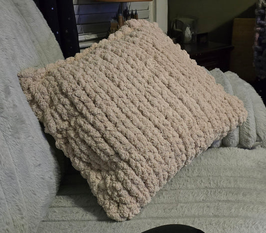 Handmade Cozy Pillow – Soft Chenille Knit 16x16